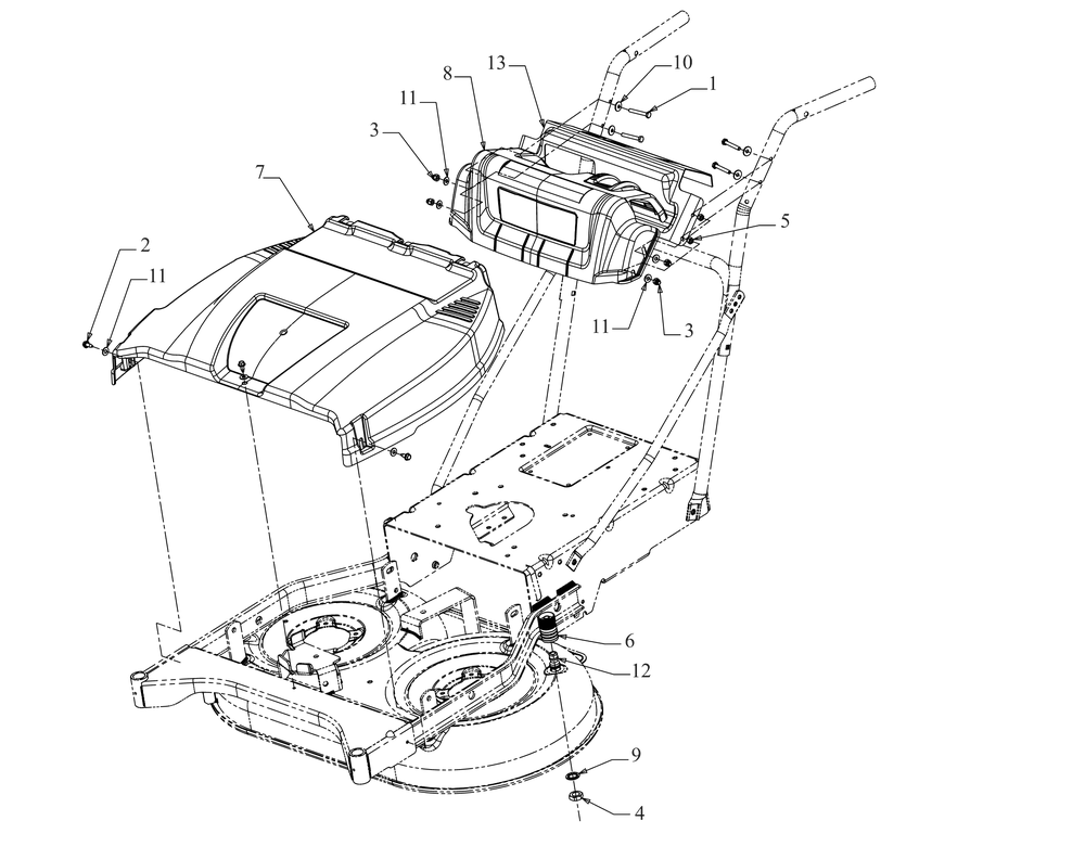 Handle Panel And Covers Diagram and Parts List for CC800 (12AE764B010)(2023) Cub Cadet Lawn Mower